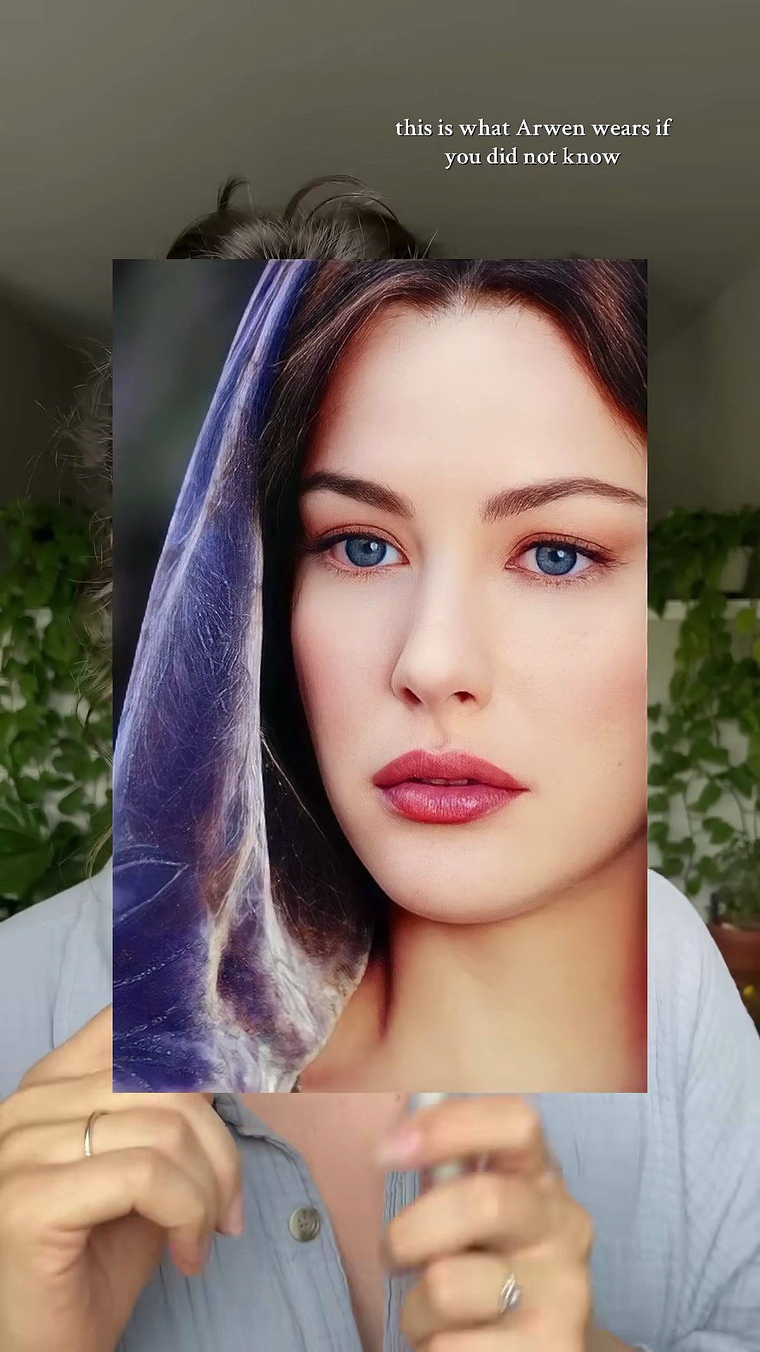 Abby showing completed Black Honey lip application