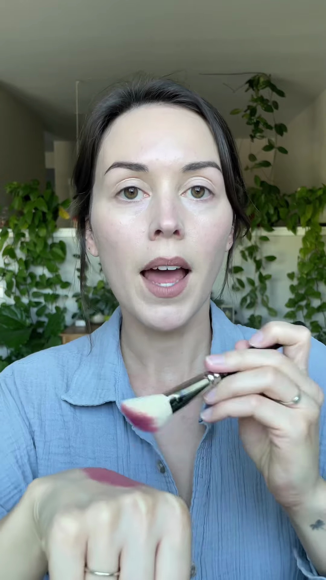 Berry Spritz blush swatched on skin showing its beautiful berry hue