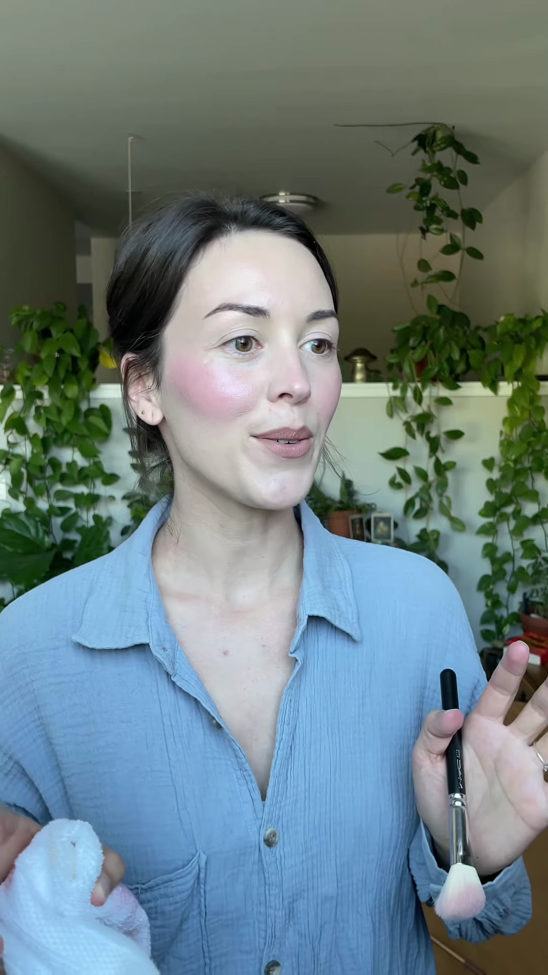 Berry Spritz blush applied to cheeks creating a natural berry flush
