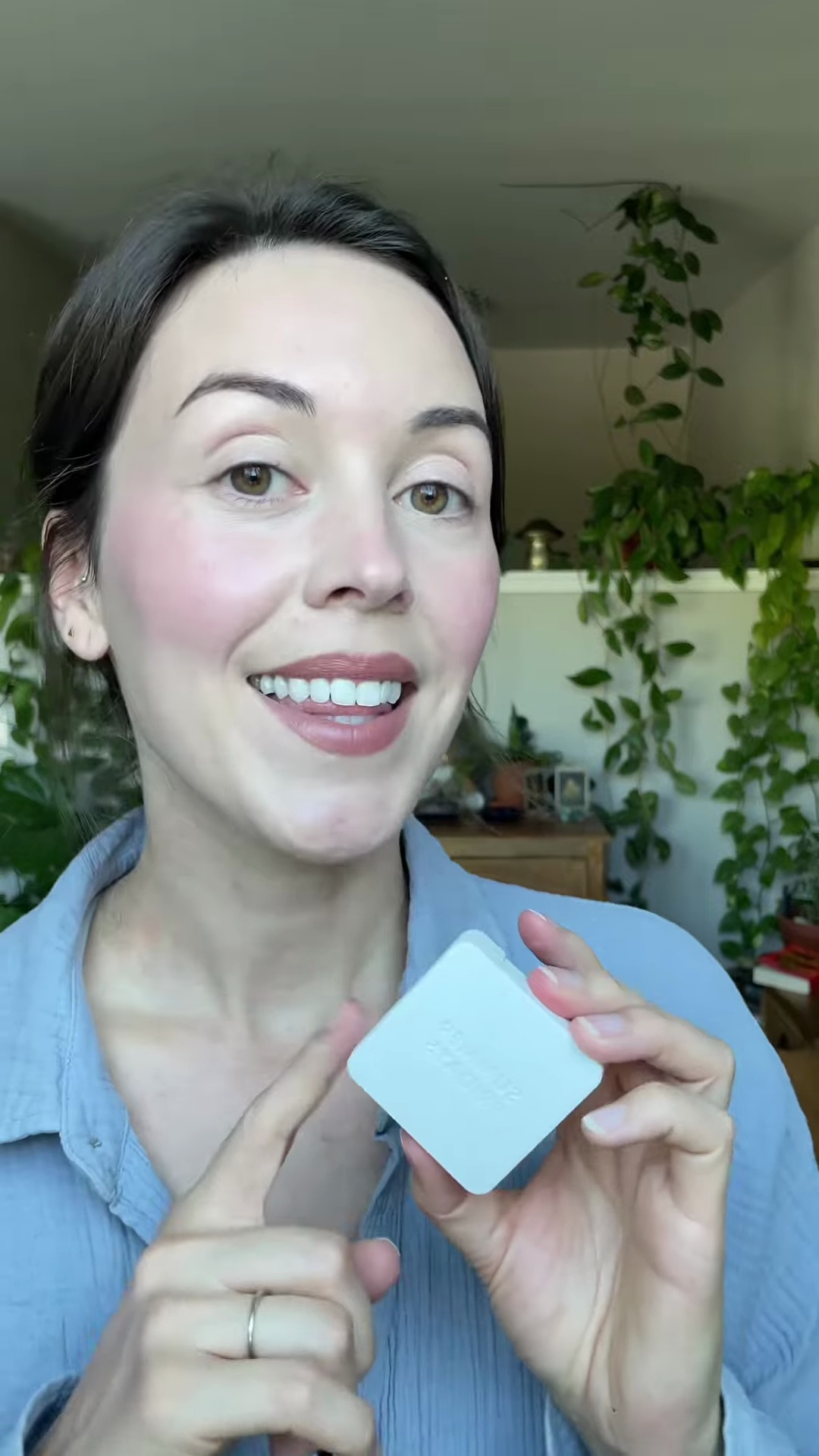 Complete makeup look featuring Summer Fridays Berry Spritz blush on olive skin