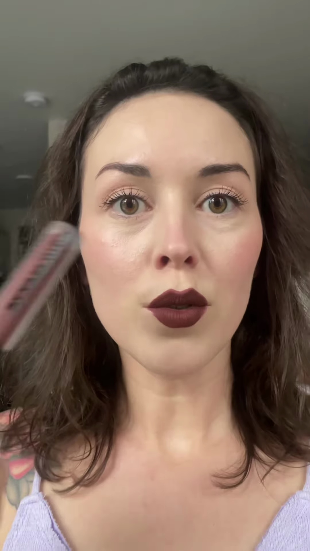 Morphe Soul Matte Velvet Lip Mousse tube held up to camera