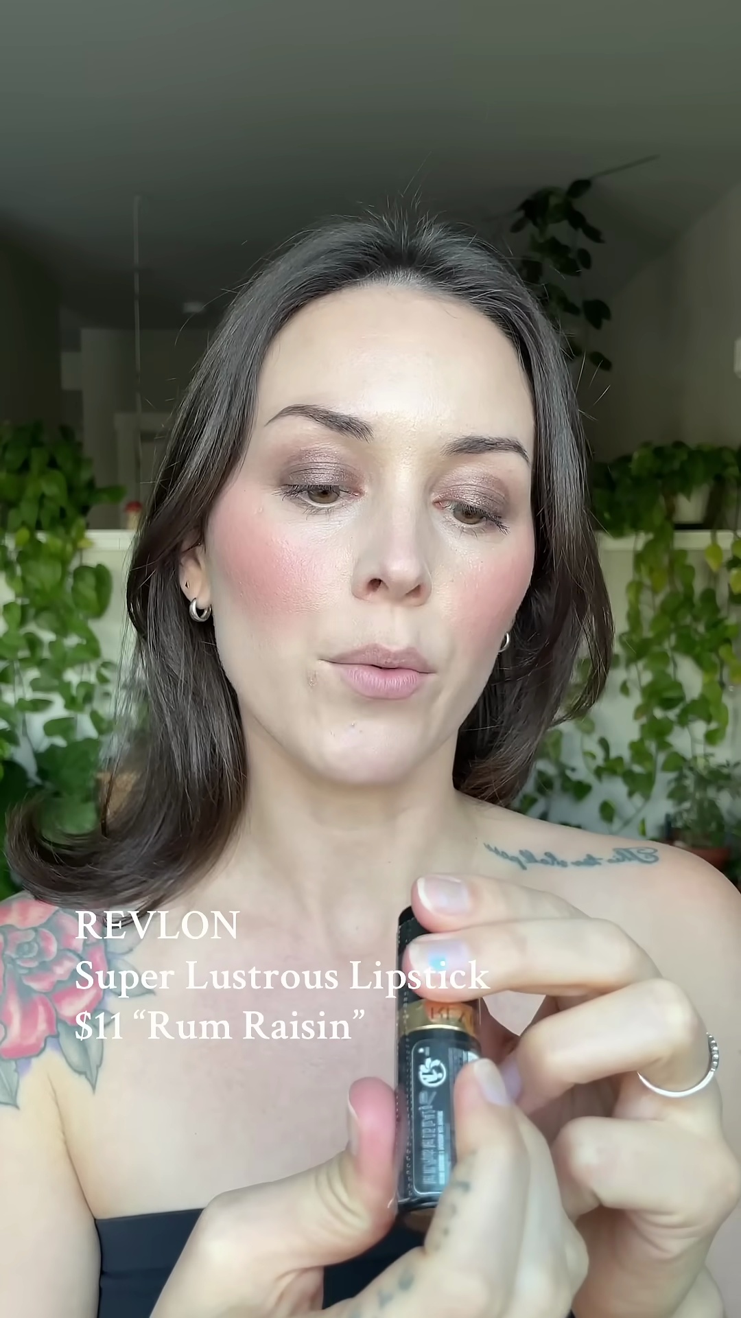 Revlon Rum Raisin lipstick bullet shown up close