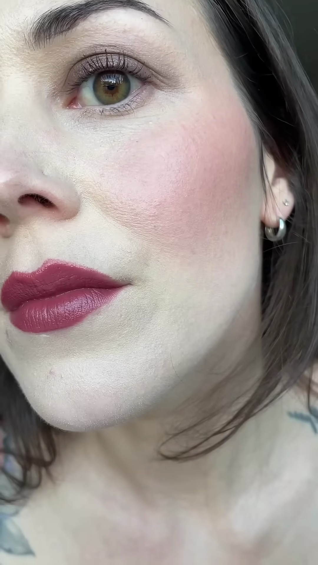 Detailed view of Rum Raisin lipstick showing pink and purple undertones