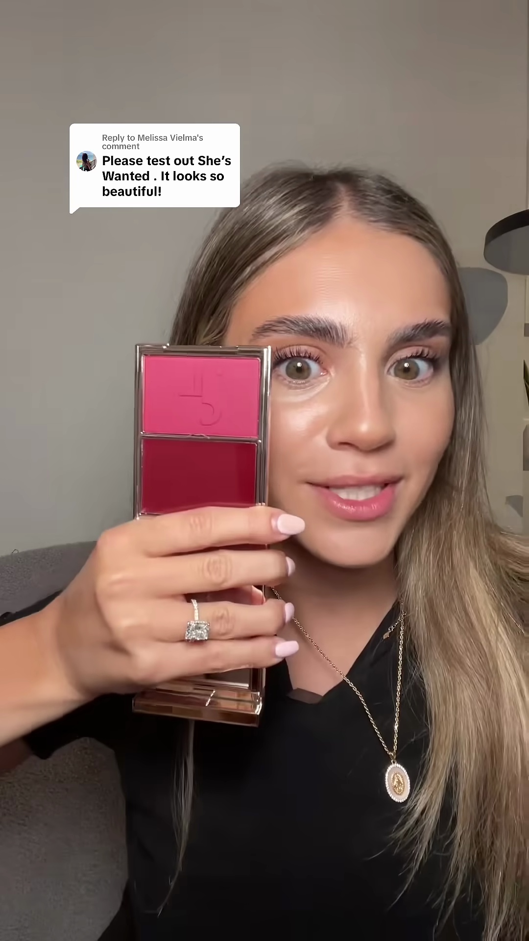 Patrick Ta She's Wanted blush duo in rich berry shade with cream and powder components