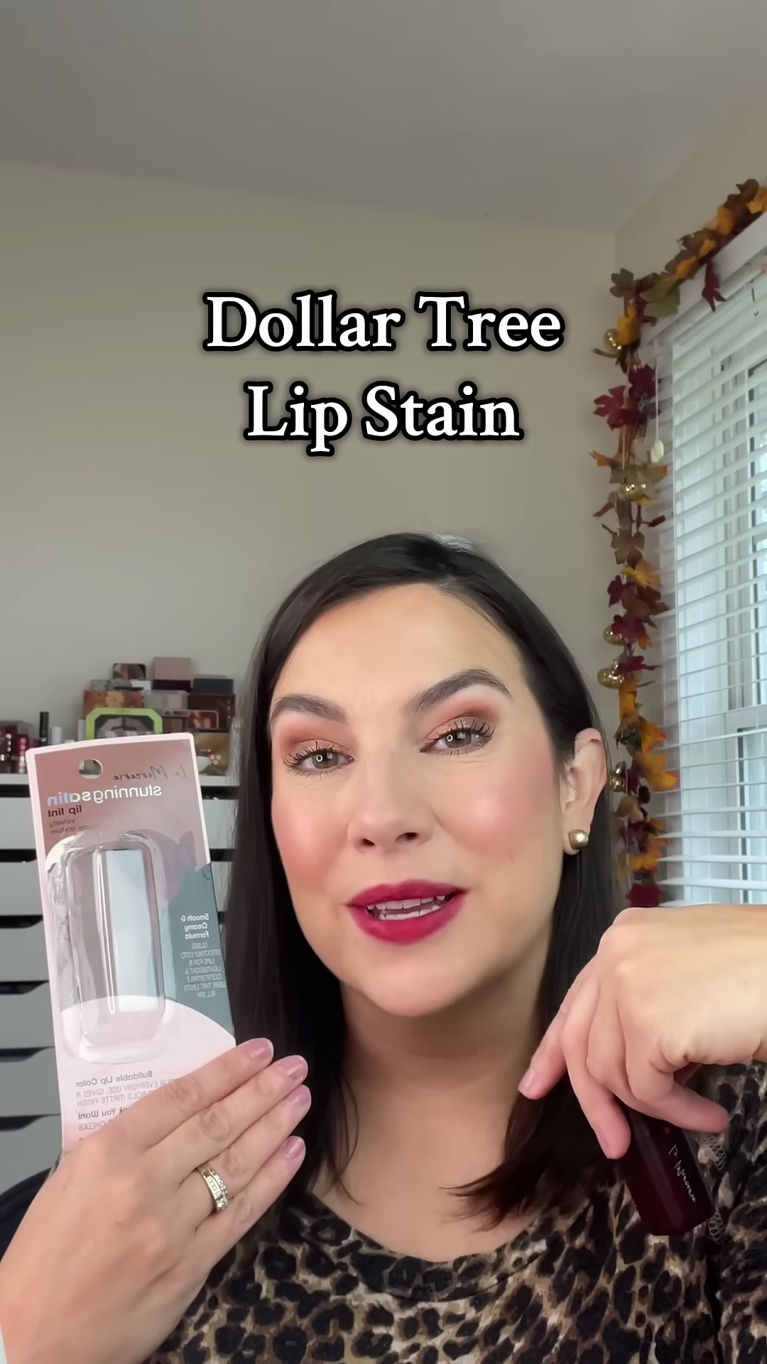 Final result showing the vibrant red stain from La Mercery lip tint