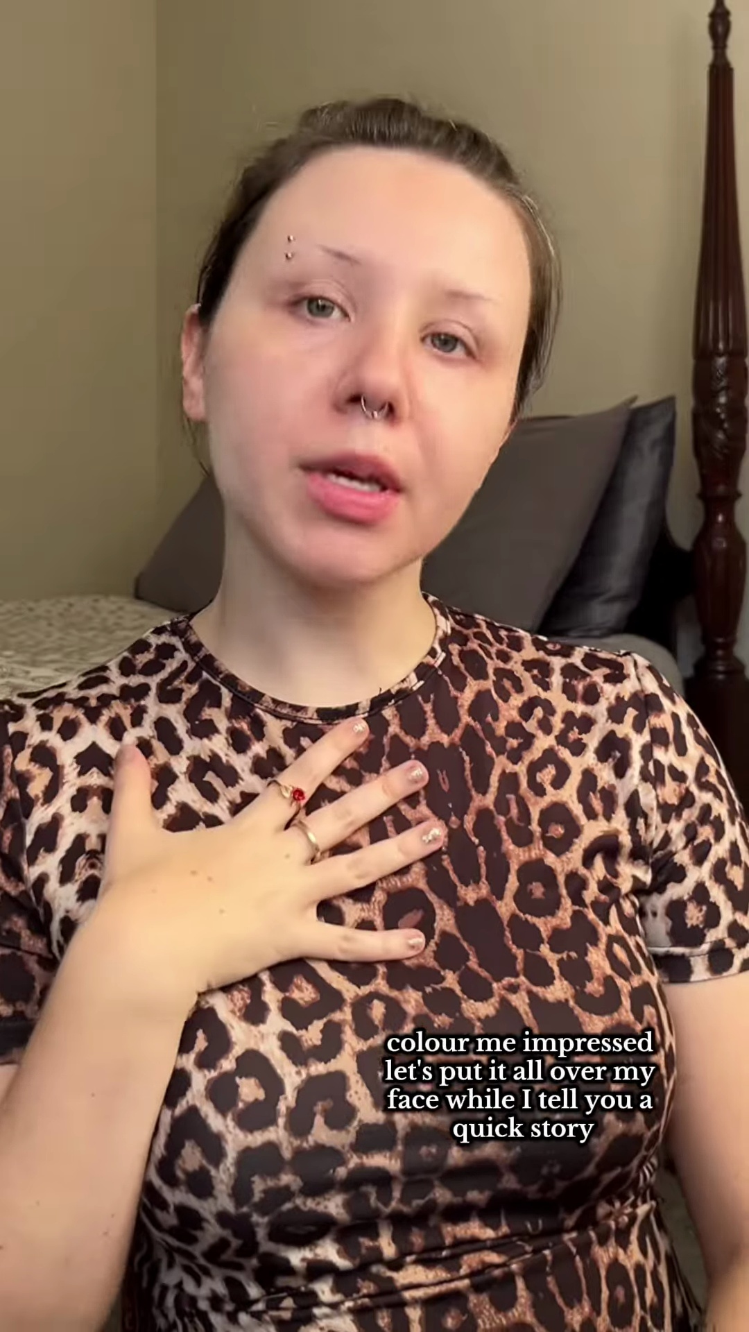 Foundation swatch after drying showing no color change or oxidation on pale olive skin