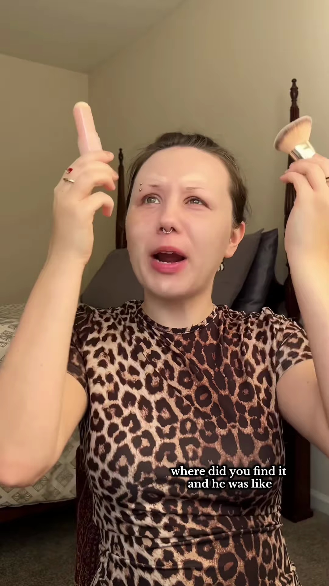 Essence foundation stick held up after being found on sidewalk weeks later