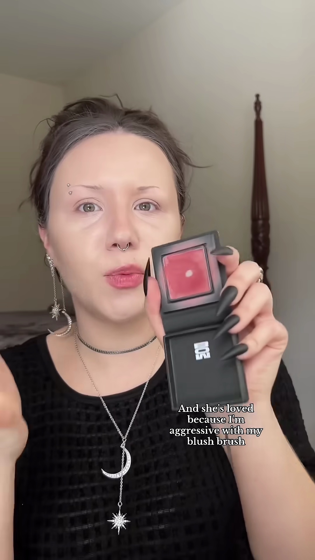 Mau Beauty cream clay blush with visible pan showing heavy usage