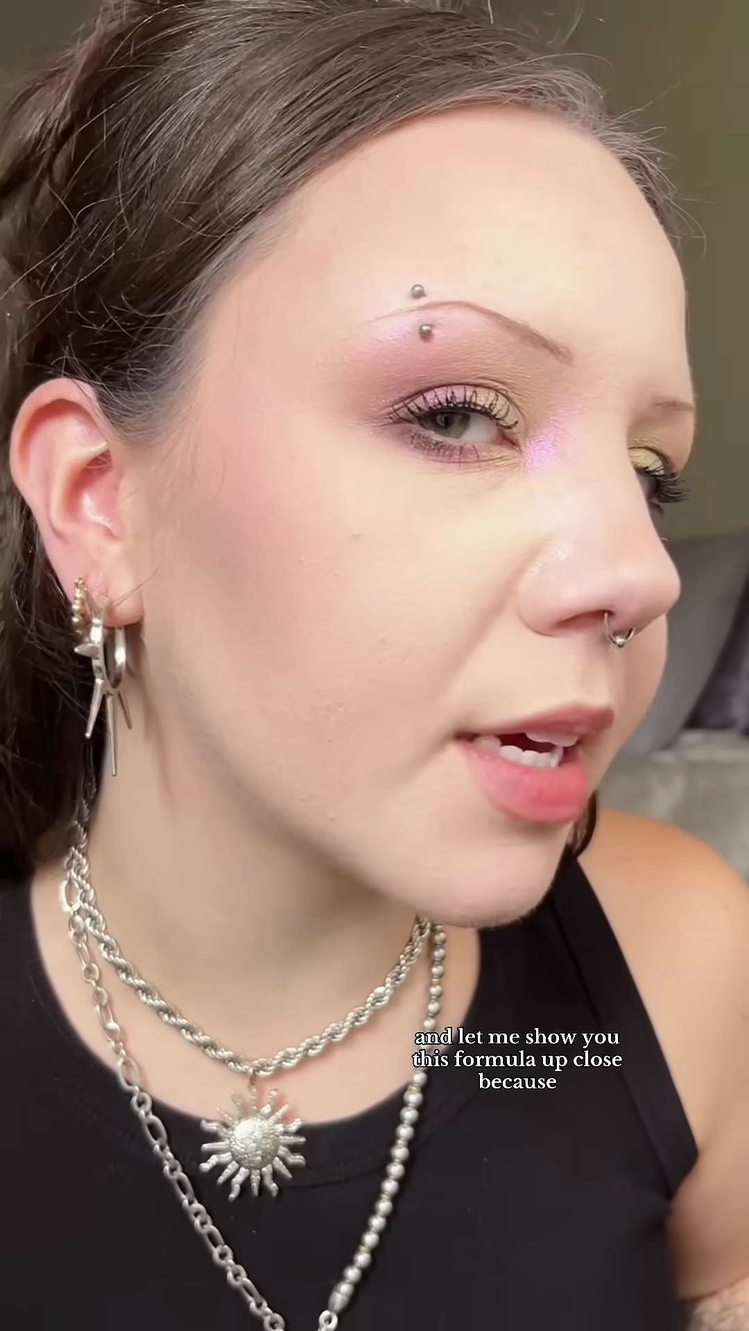 Extreme close-up of blended Pale Rose blush on fair olive skin showing smooth texture